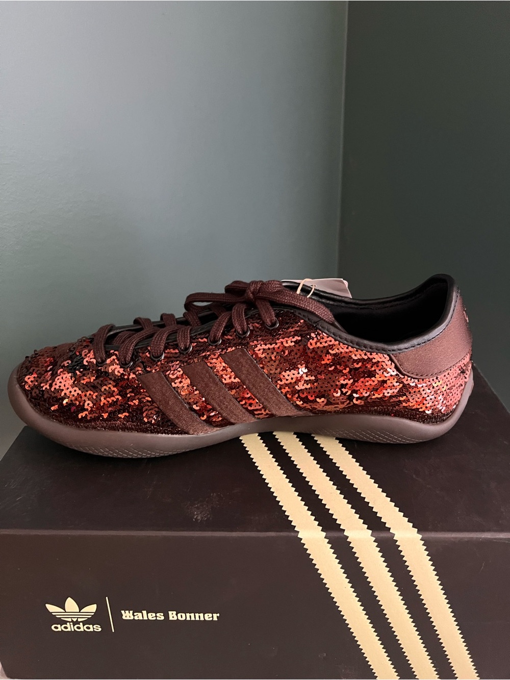 Wales Bonner x adidas Karintha Sequin Sneakers W 7/M 6 - Picture 2 of 7